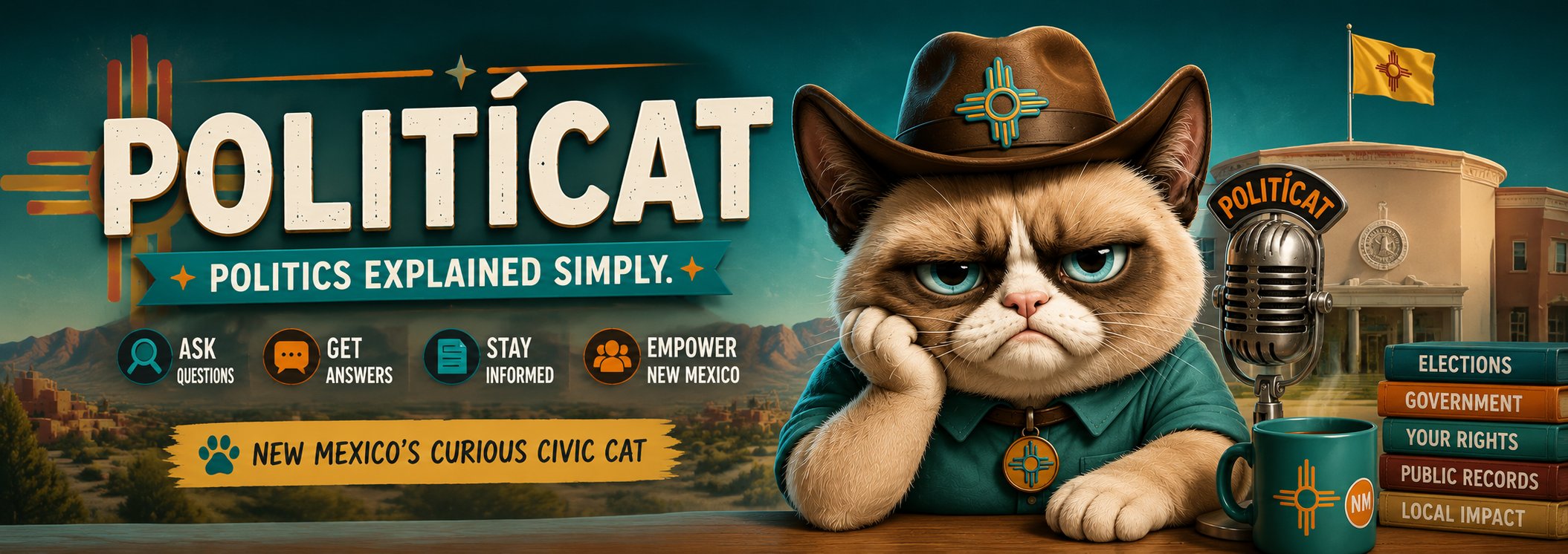 PolitíCat banner with Don Gato Cívico